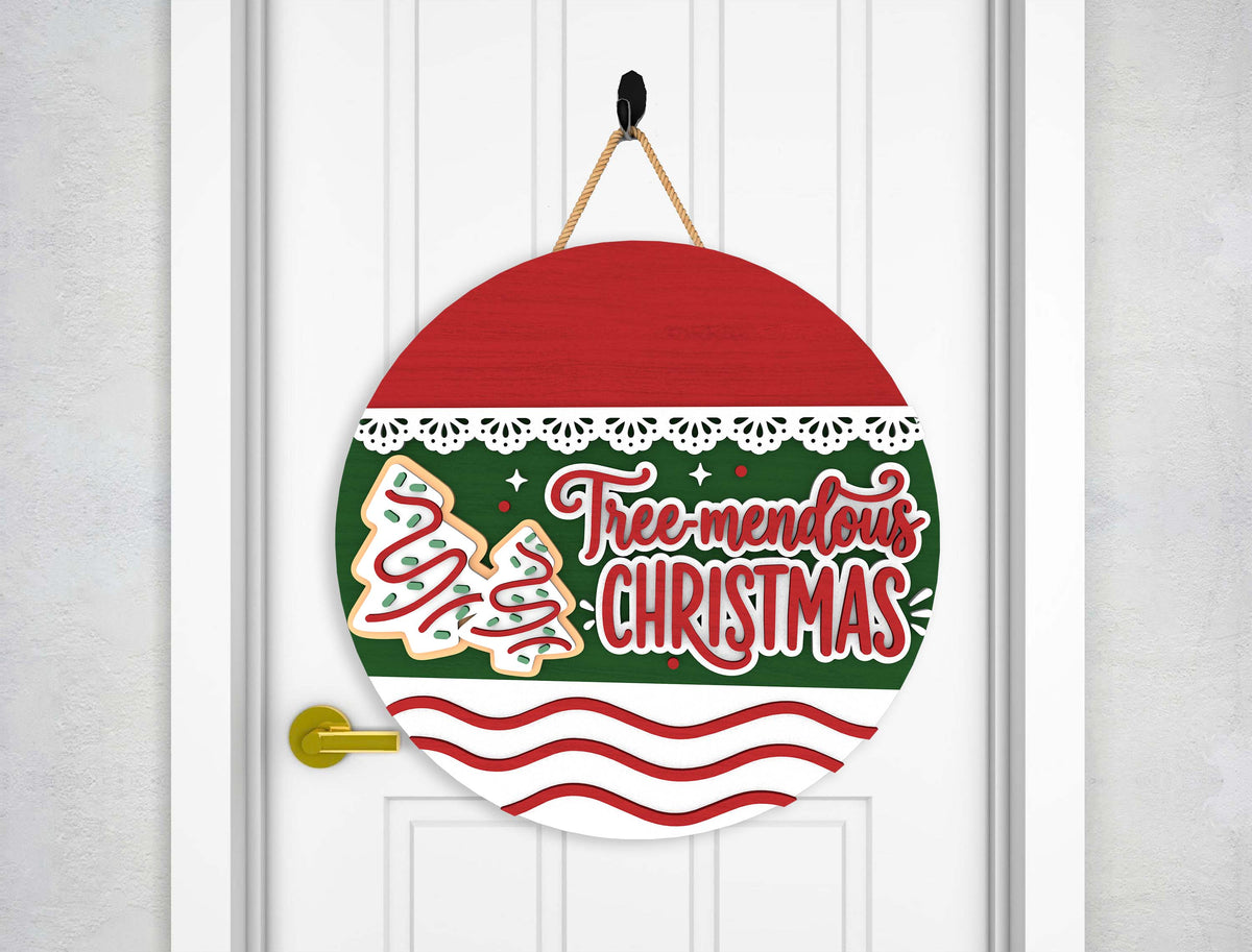 Christmas Door Hanger SVG Bundle Santa Reindeer Designs 9