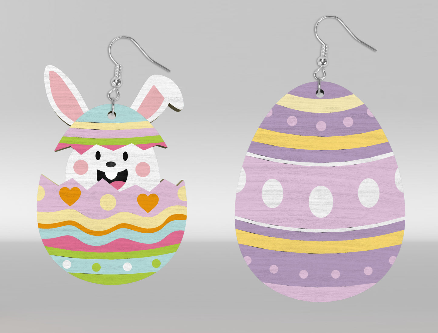 Cute Easter Bunny Egg Earrings SVG Bundle 16 Designs for LightBurn and xTool