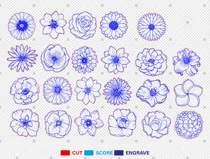 Flower Stud Earring SVG Bundle Minimal Floral for Glowforge and xTool