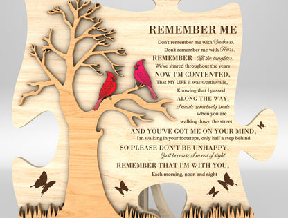 Cardinal Tree Memorial Tabletop SVG Standing Sign Laser Cut File for Glowforge and LightBurn