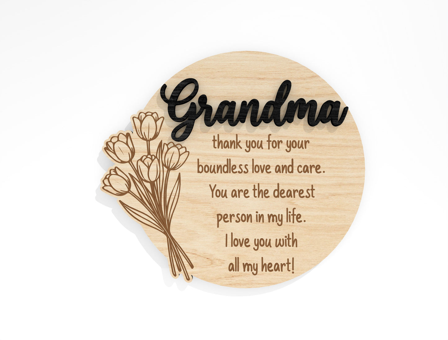 Round Mom Quote Sign SVG Mother's Day Wall Decor Laser Cut File for xTool and Glowforge
