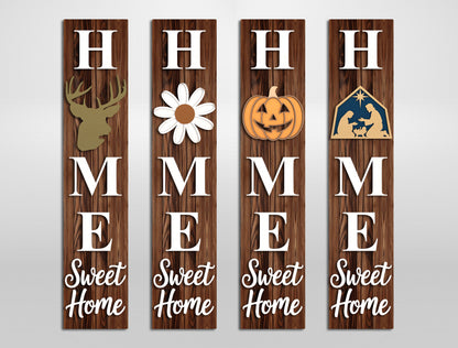 Home Sweet Home Interchangeable Sign SVG Bundle for Glowforge and xTool