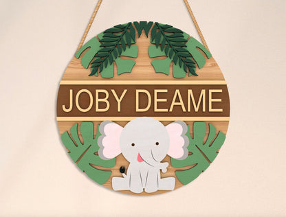 Personalized Jungle Animal Name Sign SVG Bundle for Glowforge and xTool