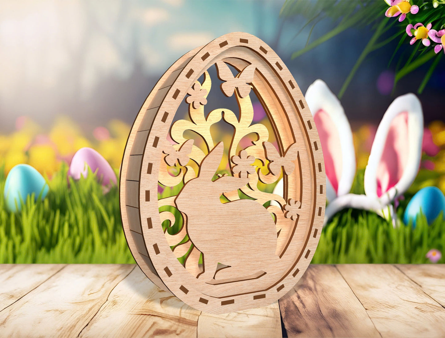 Easter Egg Floral Lantern SVG Spring Light Box for xTool and Glowforge