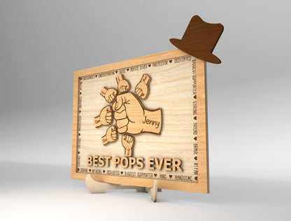 Best Dad Ever Fist Bump Sign SVG Laser Cut File for xTool and Glowforge