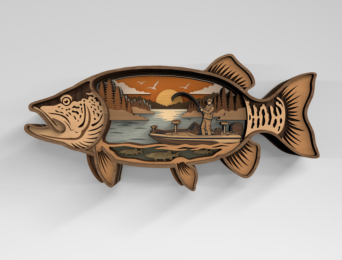 Fish SVG Bundle for Glowforge xTool LightBurn Multilayer Laser Cut File