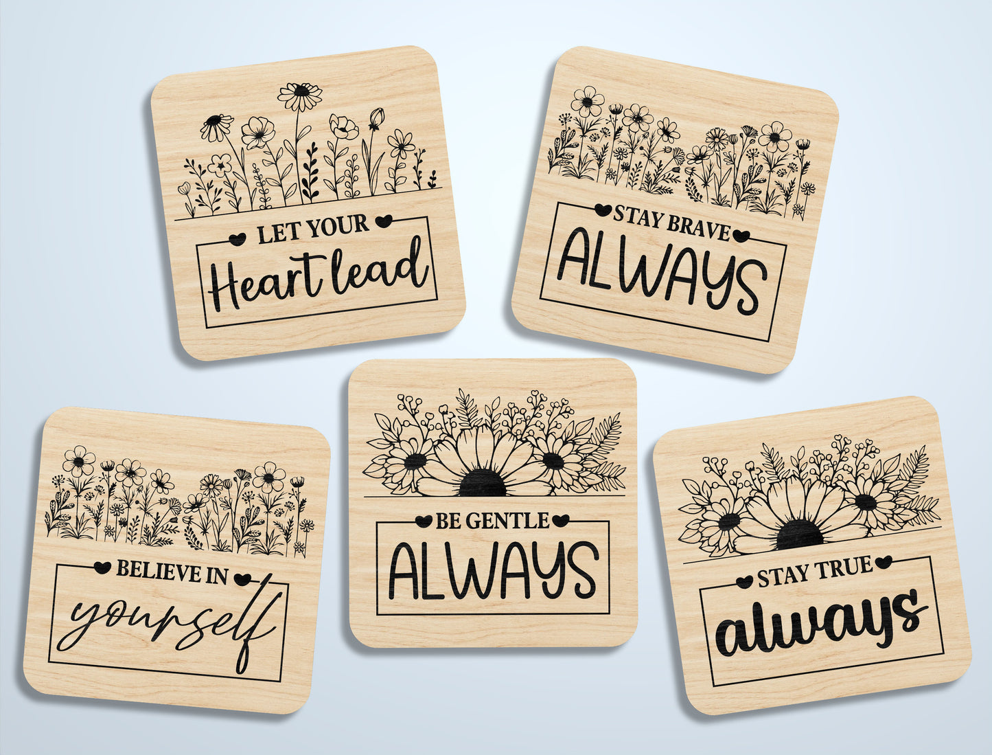 Motivational Fridge Magnet SVG Bundle for Glowforge and LightBurn