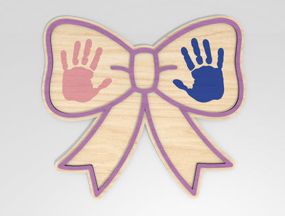 Mother's Day Handprint Craft Bundle SVG Kids Sign Laser Cut File for LightBurn and xTool