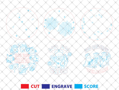 Halloween Cow Ghost Round Sign SVG Bundle 3 Designs for xTool LightBurn