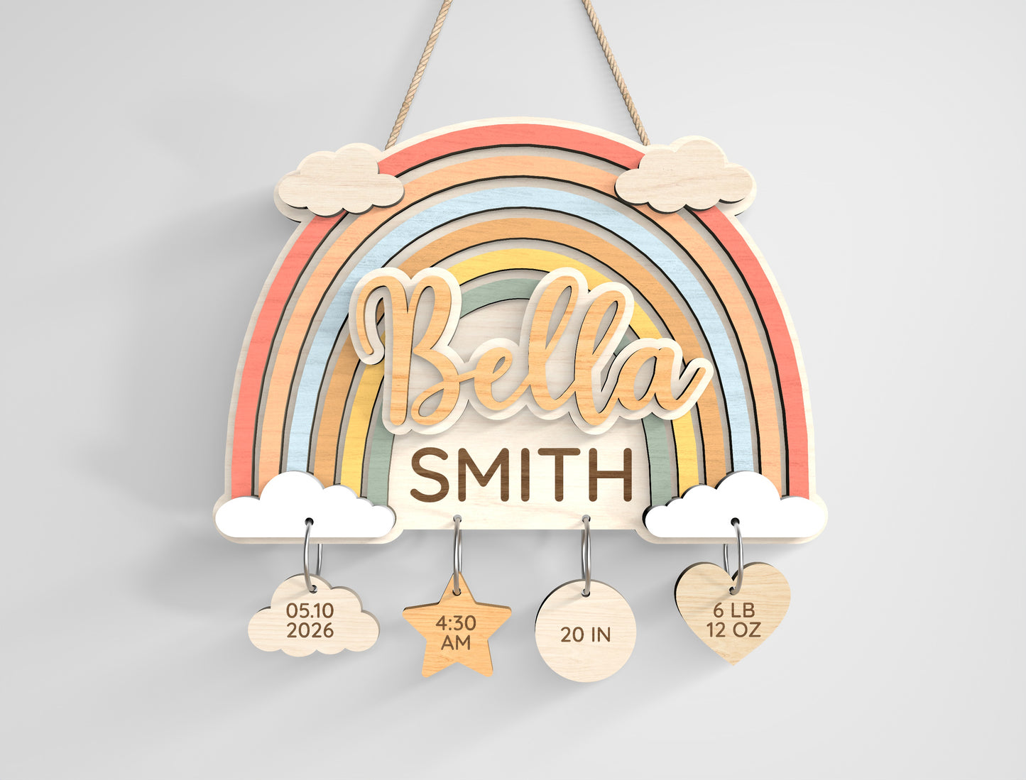 Baby Nursery Name Sign SVG File for Glowforge and xTool