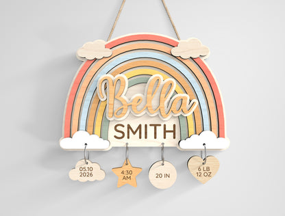 Baby Nursery Name Sign SVG File for Glowforge and xTool