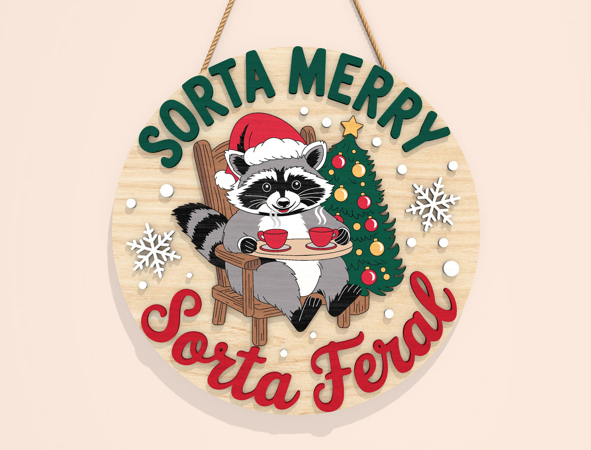 Funny Tipsy Santa Round Door Sign SVG Bundle 8