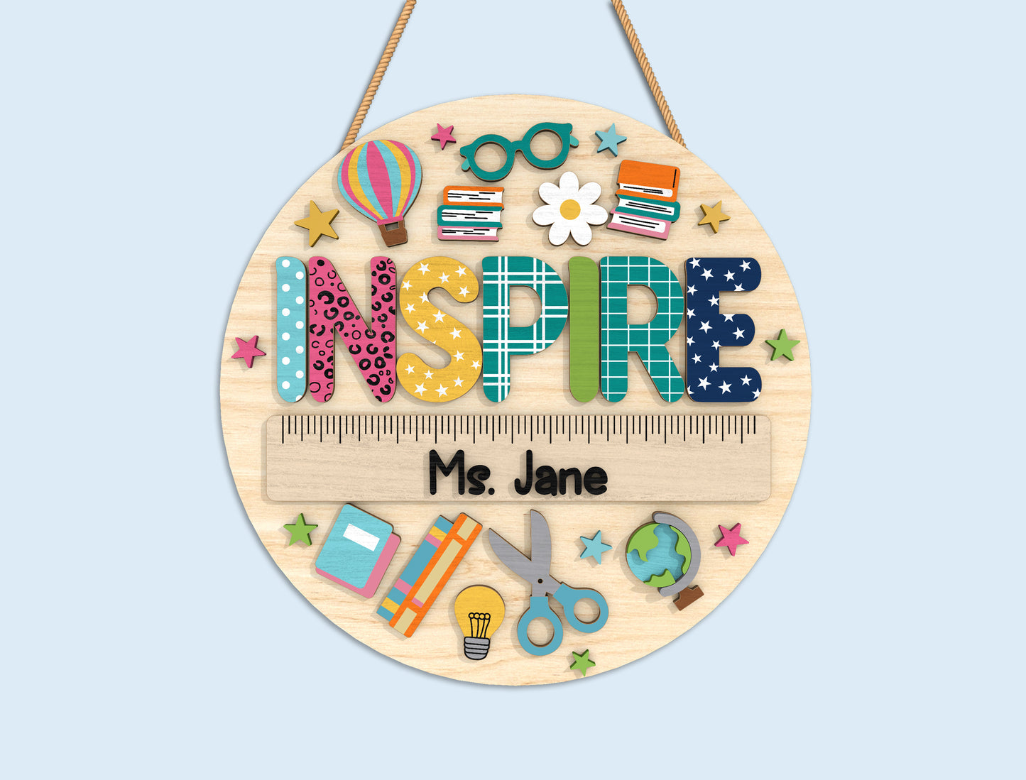 Personalized Classroom Door Sign SVG Bundle Laser Cut File for xTool and Glowforge