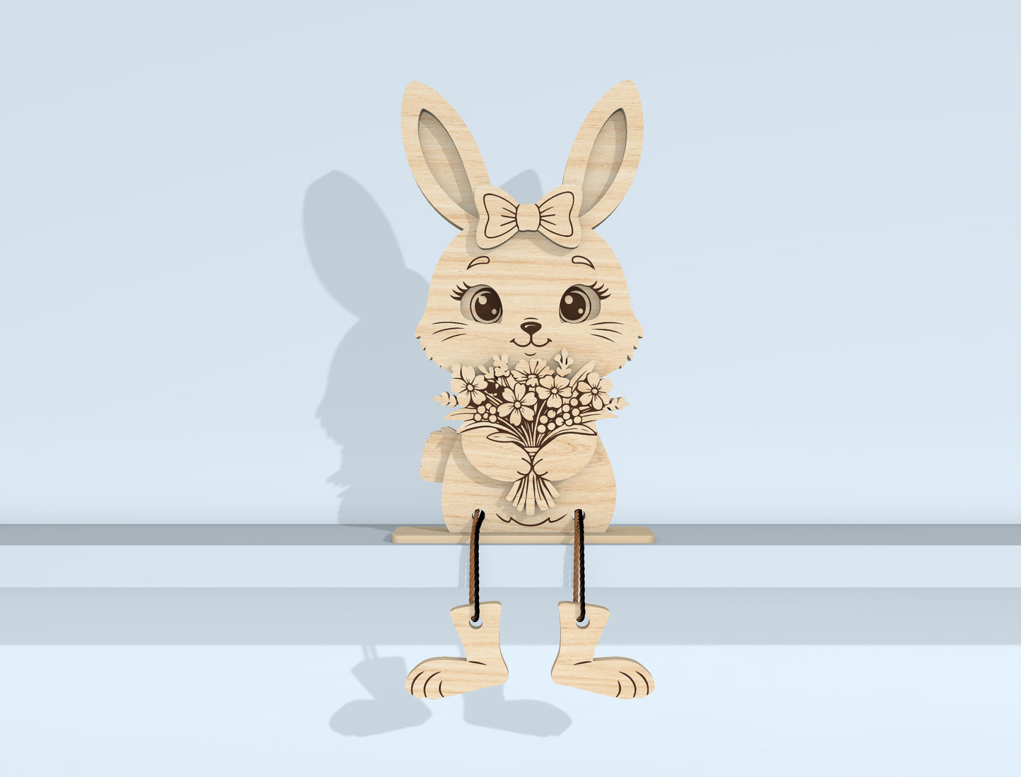 Easter Bunny Shelf Sitters SVG Bundle for LightBurn and Glowforge