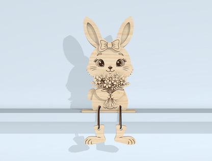 Easter Bunny Shelf Sitters SVG Bundle for LightBurn and Glowforge