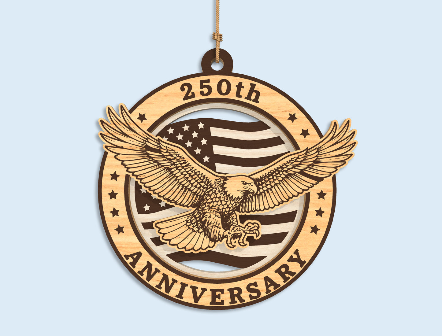 250 Years Eagle Ornament SVG Bundle for Glowforge and LightBurn