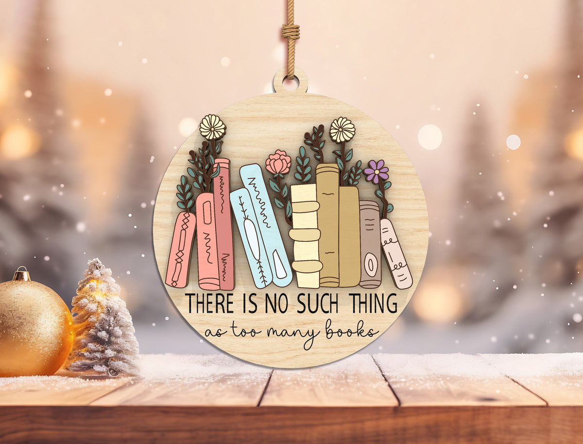 Book Lover Christmas Ornament SVG Bundle 9