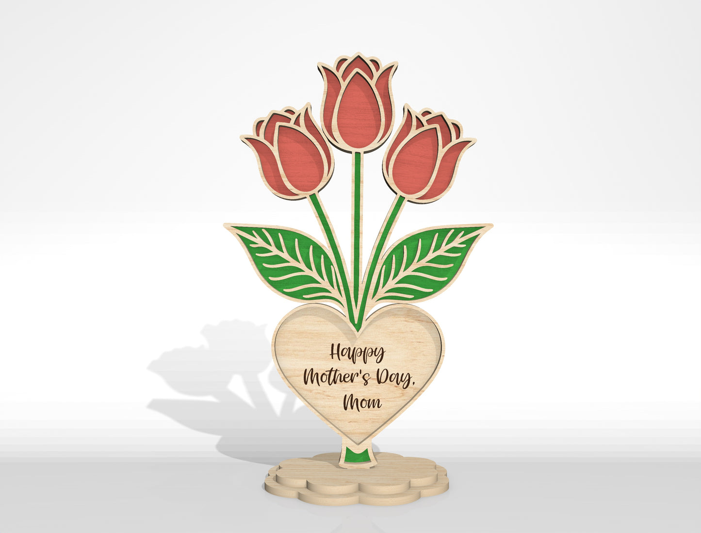 Floral Heart Stand SVG Bundle Layered Flower for xTool