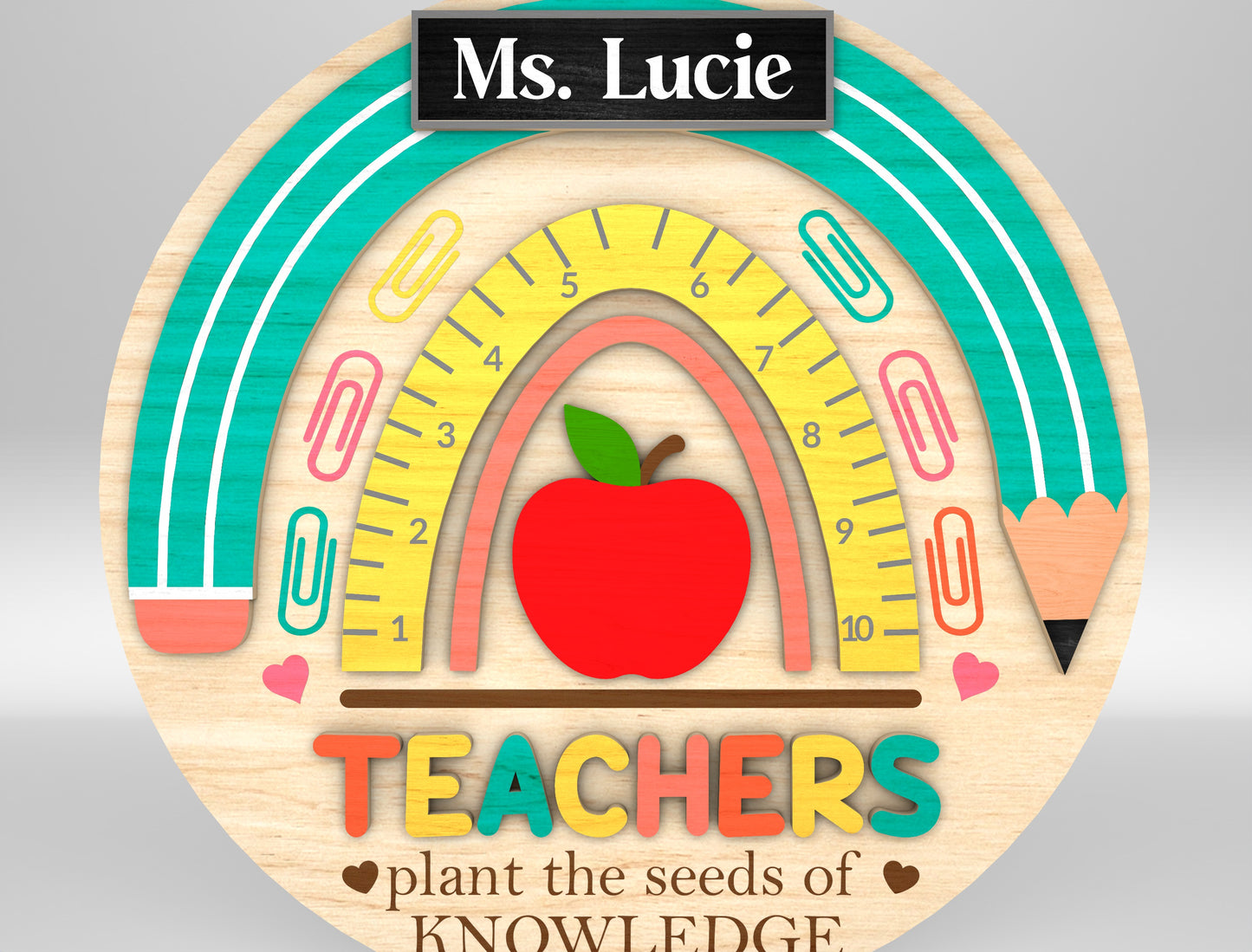 Personalized Teacher Ornament SVG Bundle for Glowforge and xTool