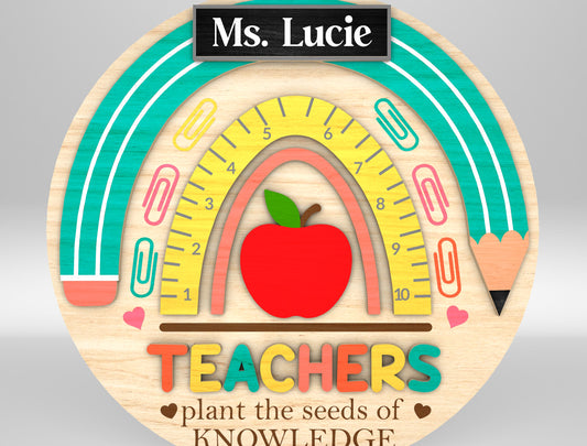 Personalized Teacher Ornament SVG Bundle for Glowforge and xTool