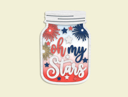 4th of July Mason Jar Laser Cut SVG Bundle for Glowforge