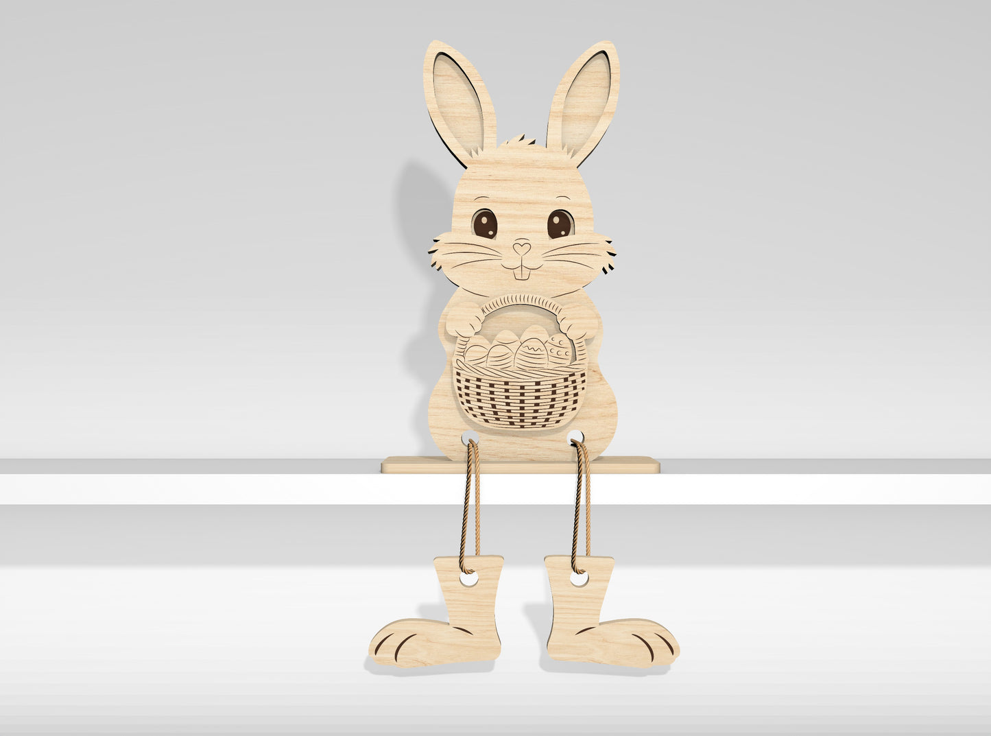 12 Easter Bunny Shelf Sitters SVG Laser Cut File for Glowforge and xTool