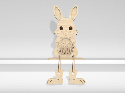 12 Easter Bunny Shelf Sitters SVG Laser Cut File for Glowforge and xTool