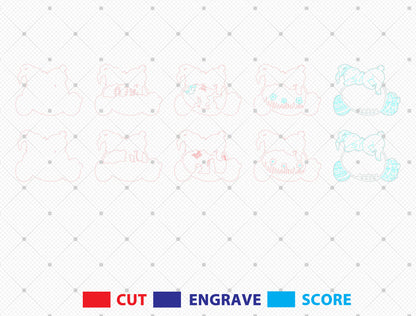Multilayer Bunny Egg Scene SVG Bundle Rabbit Floral for LightBurn and xTool