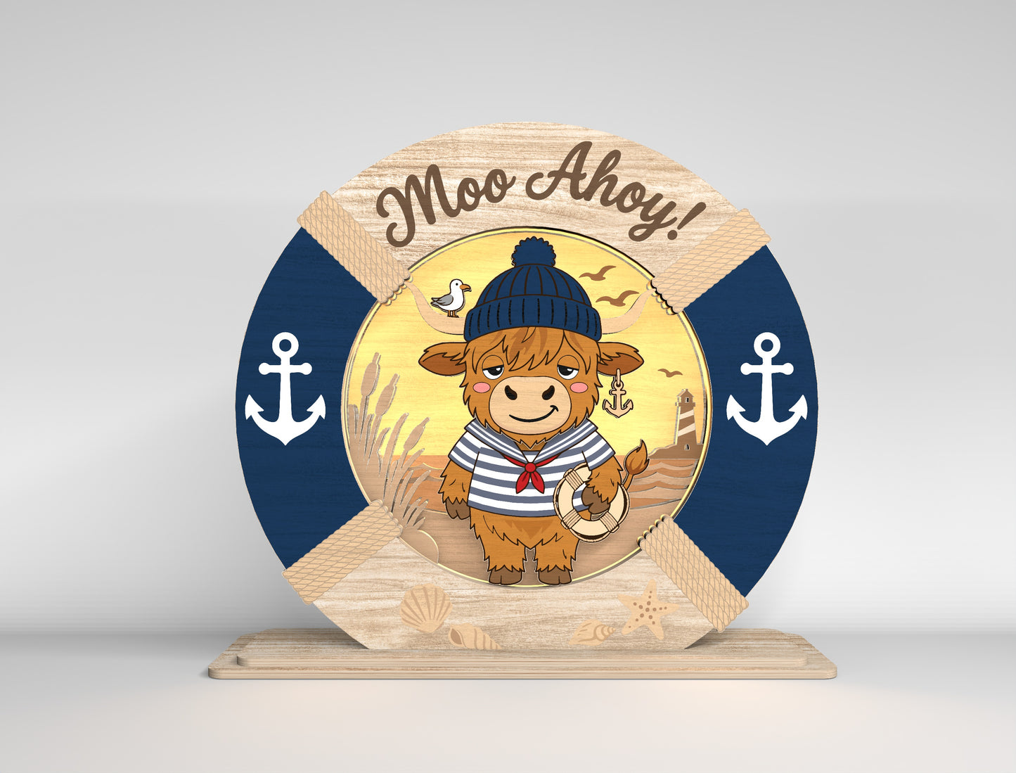 Nautical Animal Lamp SVG Bundle Laser Cut Decorative Light Files