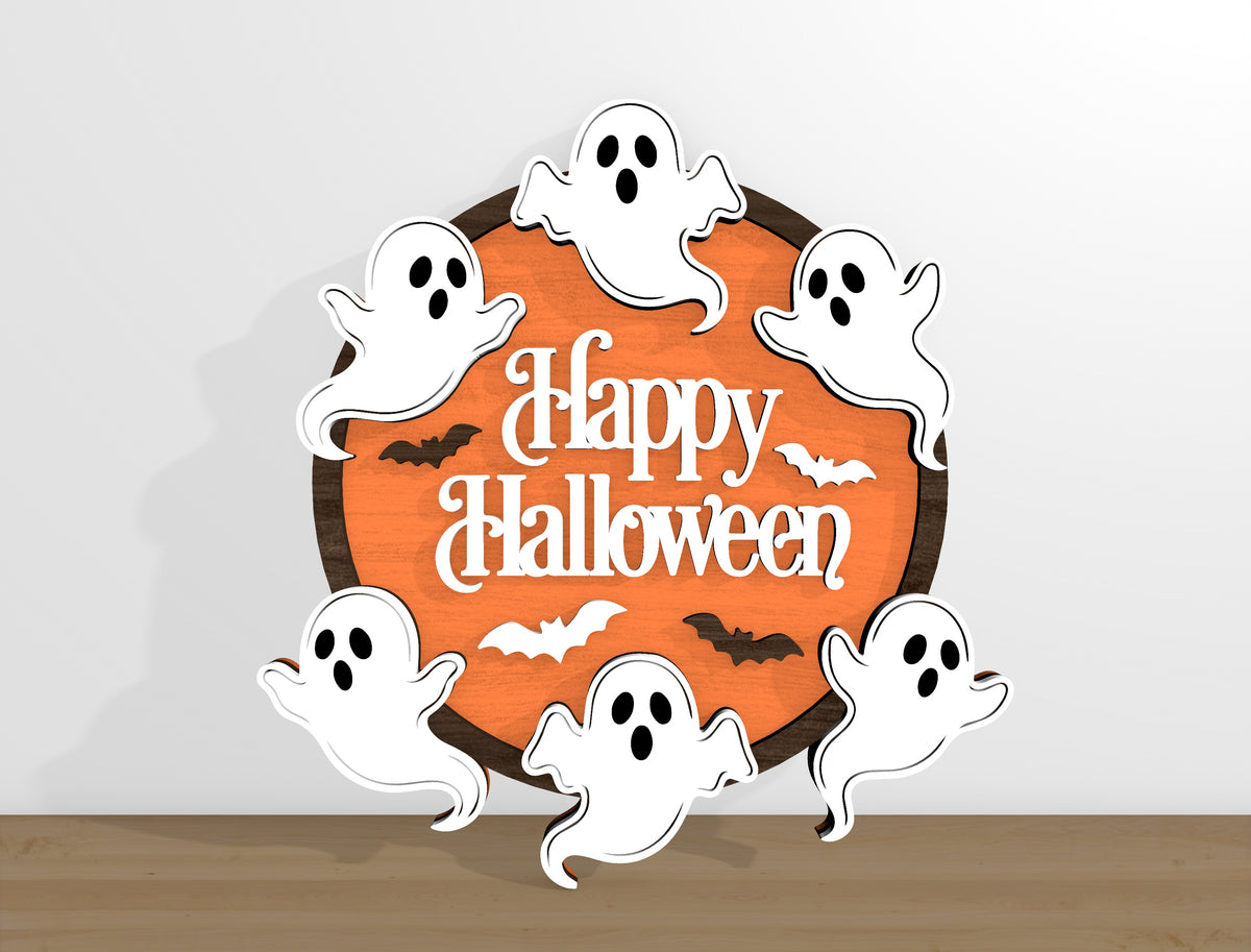 Halloween Door Hanger SVG Bundle Ghost Pumpkin Designs