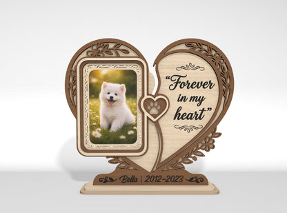 Dog Memorial Tabletop Sign SVG Bundle Pet Photo Frame Laser Cut File for Glowforge