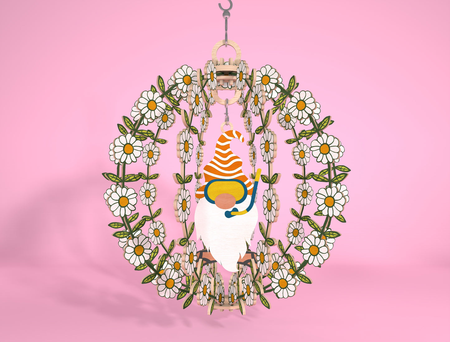 Summer Gnome Wind Spinner SVG Bundle Laser Cut File for xTool and Glowforge