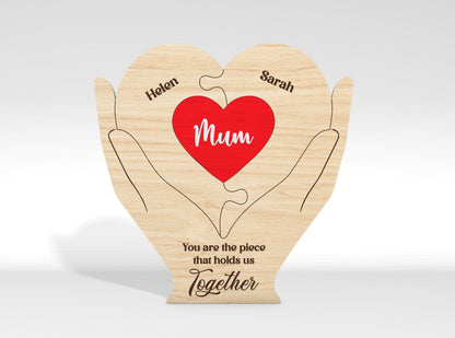 Personalized Mom Puzzle Custom Name Sign SVG for Glowforge and xTool