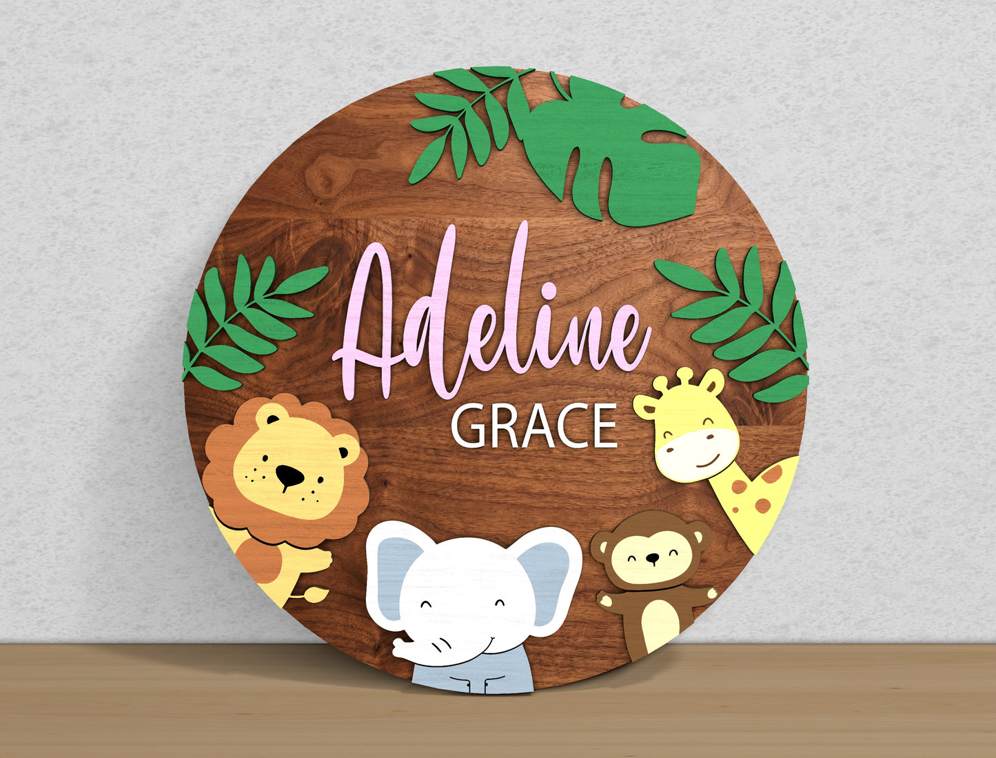 Personalized Safari Nursery SVG Laser Cut File for Glowforge  xTool