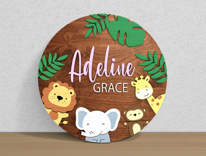 Personalized Safari Nursery SVG Laser Cut File for Glowforge  xTool