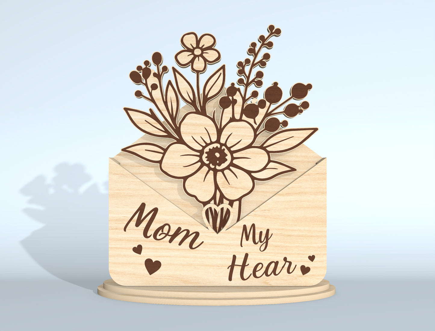 Floral Envelope Stand Sign SVG Bundle for Glowforge and xTool