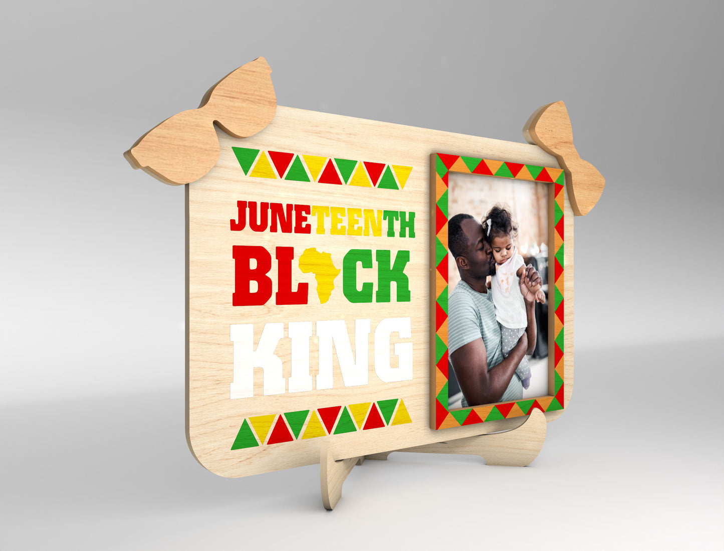 Juneteenth Dad Photo Frame Sign SVG Laser Cut File for LightBurn and xTool