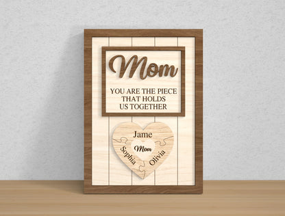 Personalized Family Name Mom Sign SVG Bundle for Glowforge