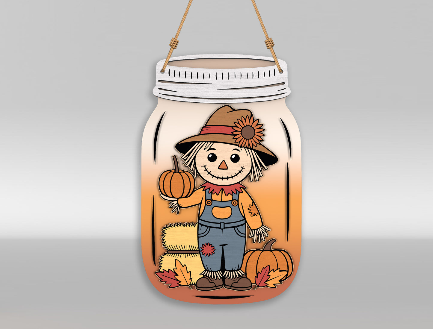 Fall Mason Jar Door Hanger SVG Bundle for Glowforge xTool LightBurn 8 Designs