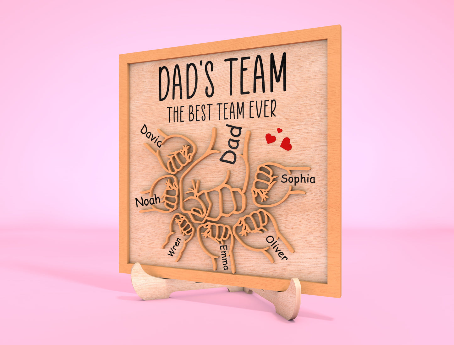 Personalized Dad Team Fist Bump SVG for Glowforge and xTool