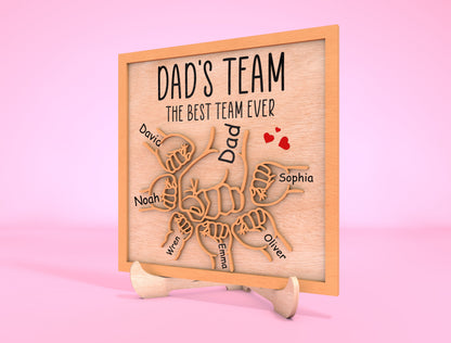 Personalized Dad Team Fist Bump SVG for Glowforge and xTool