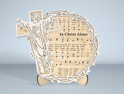 Easter Day Christian Tabletop Decor Laser Cut File | Religious Layered Wood Sign | Ready to Cut | Glowforge, xTool, LightBurn, etc.