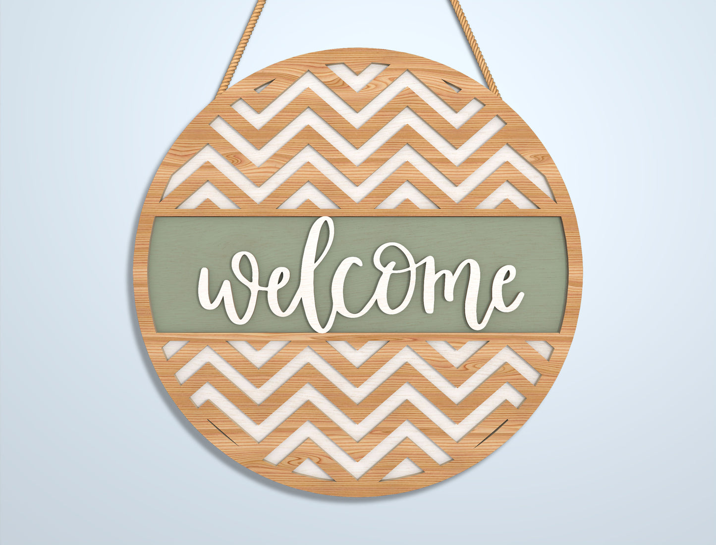 Geometric Welcome Door Sign SVG Bundle for LightBurn and Glowforge
