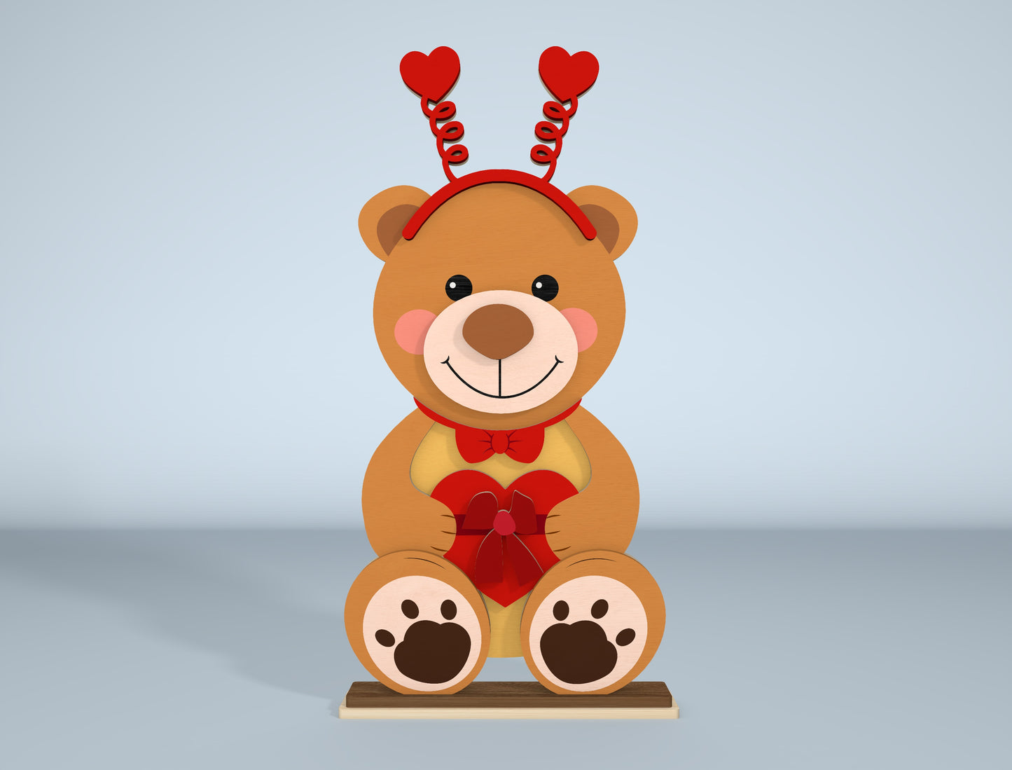 Cute Valentine Bear Laser Cut File Bundle | Teddy Bear Love Decor | Kids & Romantic Style | Glowforge, xTool, LightBurn, etc.