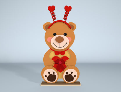 Cute Valentine Bear Laser Cut File Bundle | Teddy Bear Love Decor | Kids & Romantic Style | Glowforge, xTool, LightBurn, etc.