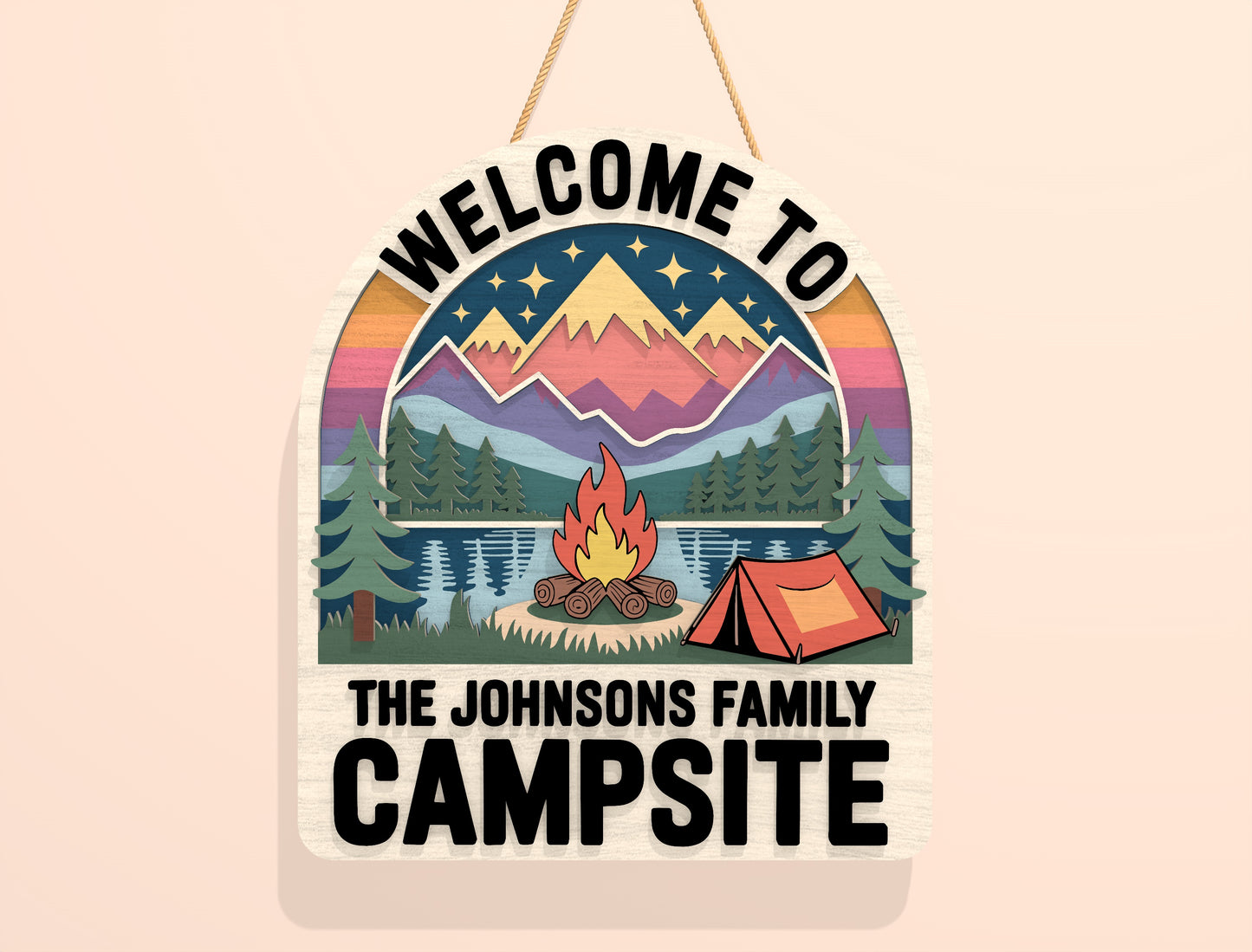Personalized Campsite Door Sign SVG Bundle for Glowforge and xTool