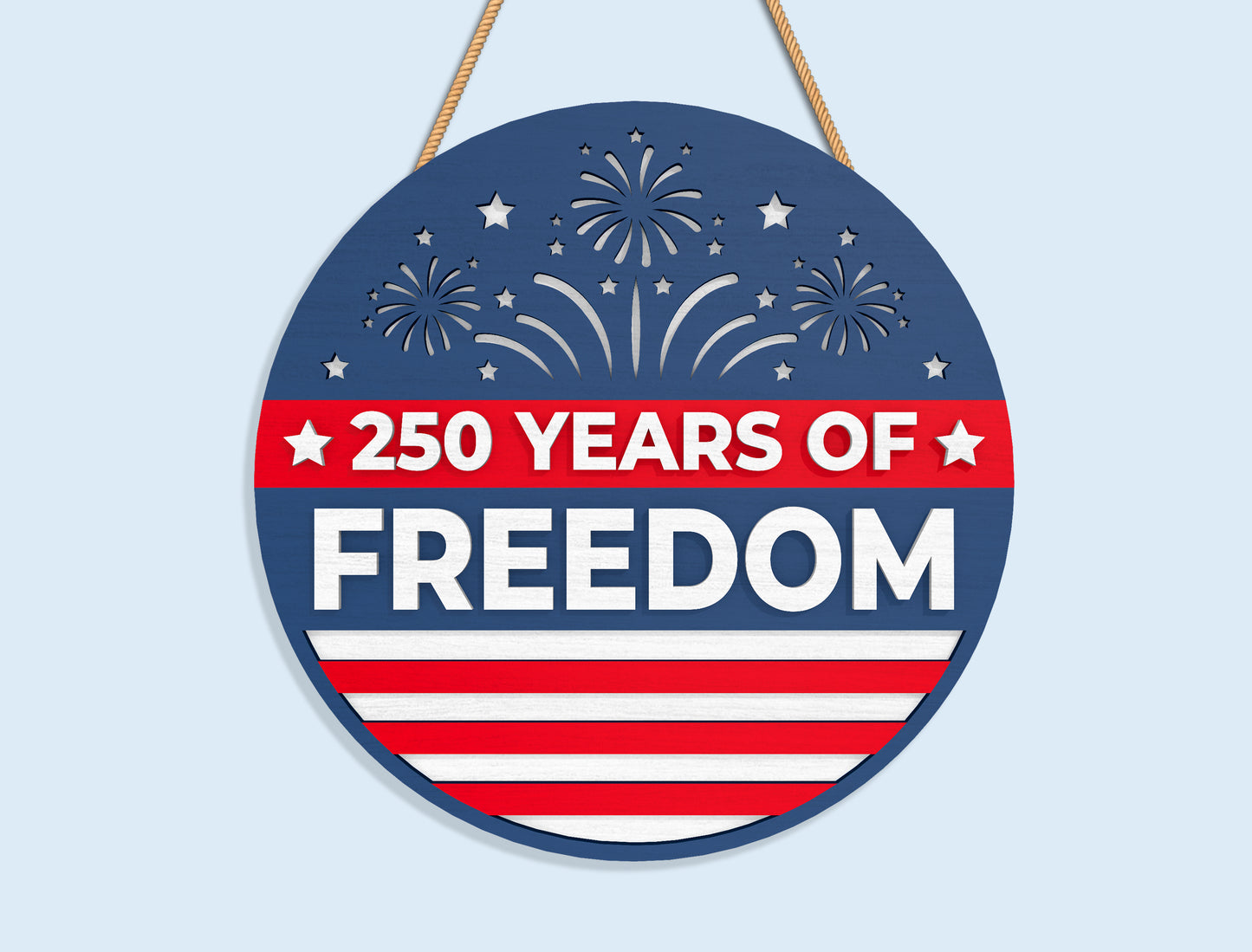 America 250 Round Sign SVG Bundle for Glowforge and xTool
