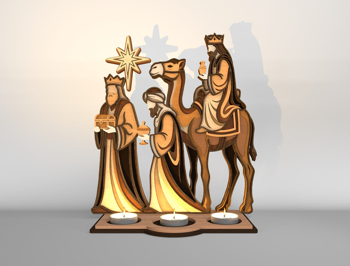 Nativity Candle Holder SVG Bundle 10 Designs Glowforge xTool