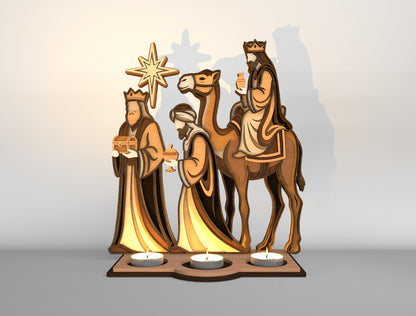 Nativity Candle Holder SVG Bundle 10 Designs Glowforge xTool