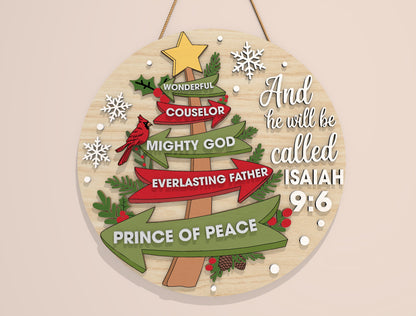 Christian Christmas Door Hanger SVG Bundle Laser Cut Designs 8